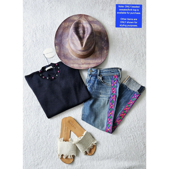 STEFANO MORTARI Italy embellished "resort ready" goop sweater nwt $480 it-40 / s - Picture 8 of 11